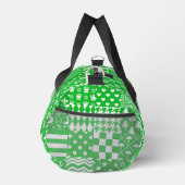 緑の白の混合パターンパッチワークデザイン ダッフルバッグ (右)