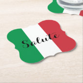 緑の白の赤の色イタリアン敬礼 ペーパーコースター (アングル)