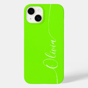 緑の白エレガント書のスクリプト名 Case-Mate iPhone 14ケース