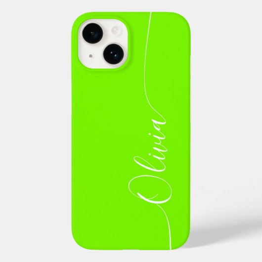 緑の白エレガント書のスクリプト名 Case-Mate iPhoneケース (裏面)