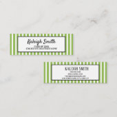 緑の白ストライプのの卒業式の名前カード コーリングカード (正面/裏面)