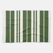 緑の白ストライプ色 キッチンタオル (横)