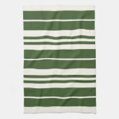 緑の白ストライプ色 キッチンタオル (縦)