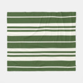緑の白ストライプ色 フリースブランケット (正面(横))