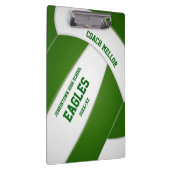 緑の白チームカラーバレーボールコーチ クリップボード (右)