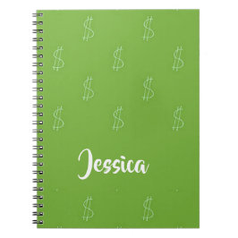 緑の白ドル記号 ノートブック
