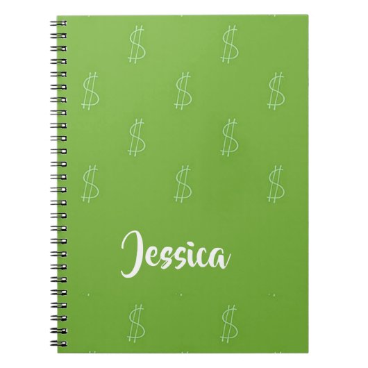 緑の白ドル記号 ノートブック (正面)