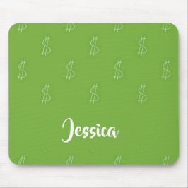 緑の白ドル記号 マウスパッド