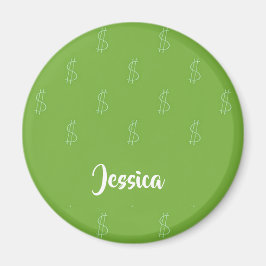 緑の白ドル記号 マグネット