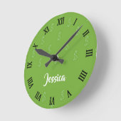 緑の白ドル記号 ラウンド壁時計 (傾斜)