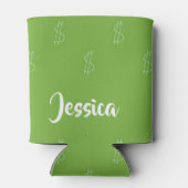 緑の白ドル記号 缶クーラー (裏面)