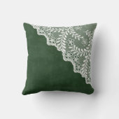 緑の白フェイクアイレットレースコーナー クッション (裏面)