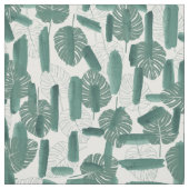 緑の白モダンいモンステラ葉の筆跡 ファブリック (見本)