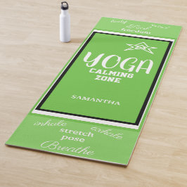 緑の白ヨガ落ち着きゾーン ヨガマット