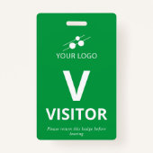 緑の白ロゴのビジターバッジを追加 バッジ (正面)