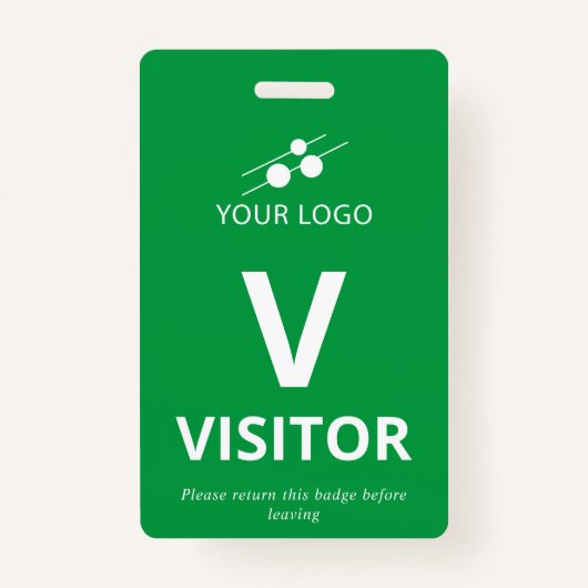 緑の白ロゴのビジターバッジを追加 バッジ (正面)