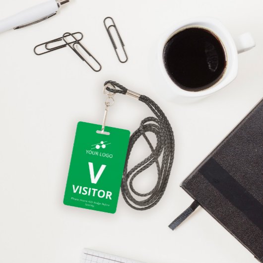 緑の白ロゴのビジターバッジを追加 バッジ