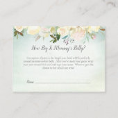 緑の白ローズママの腹サイズ赤ちゃんシャワーゲーム エンクロージャーカード (正面)