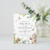 緑の白図解入りの、写真付きの鳥赤ちゃんシャワーハガキ ポストカード (スタンド正面)