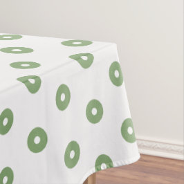 緑の白水玉模様 テーブルクロス