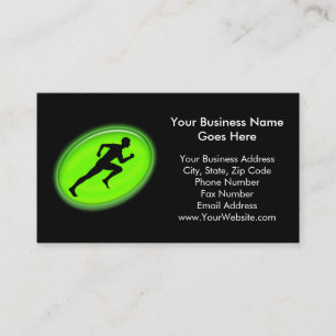 緑の白熱フィットネスおよび個人的な訓練のロゴ 名刺