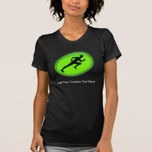 緑の白熱フィットネスのロゴ Tシャツ