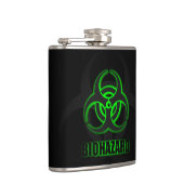 緑の白熱［赤熱］光を放つ生物学的災害［有害物質］記号 フラスク (右)