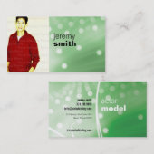 緑の白熱Headshotの名刺 名刺 (正面/裏面)