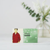 緑の白熱Headshotの名刺 名刺 (スタンド正面)