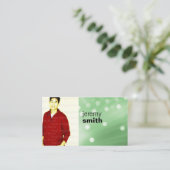 緑の白熱Headshotの名刺 名刺 (スタンド正面)