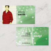 緑の白熱Headshotの名刺 名刺 (正面/裏面)