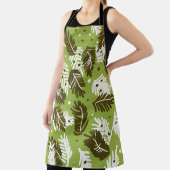 緑の白葉い：針葉樹パターン エプロン (インサイチュ)