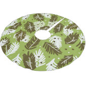 緑の白葉い:針葉樹パターン ブラッシュドポリエステルツリースカート (アングル)