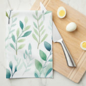 緑の白離れ色 キッチンタオル (四つ折り)