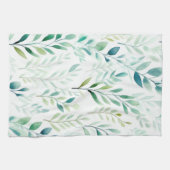 緑の白離れ色 キッチンタオル (横)