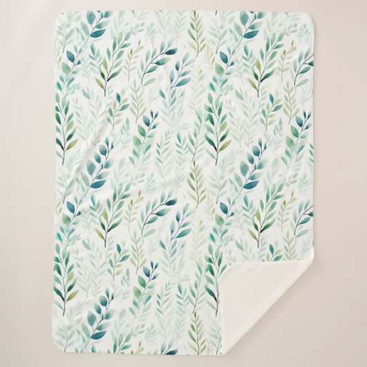 緑の白離れ色 シェルパブランケット (正面)