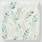 緑の白離れ色 ストーンコースター (正面)