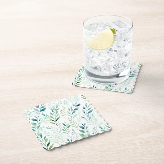 緑の白離れ色 ペーパーコースター (インサイチュ)