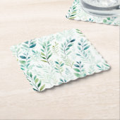 緑の白離れ色 ペーパーコースター (アングル)