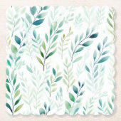 緑の白離れ色 ペーパーコースター (正面)