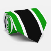 緑の白黒タイストライプのプ ネクタイ (ロール)