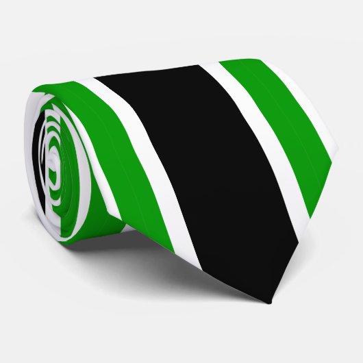 緑の白黒タイストライプのプ ネクタイ (ロール)