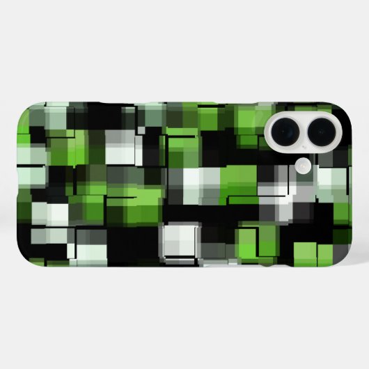 緑の白黒モダンパターン Case-Mate iPhoneケース (裏面 (横))