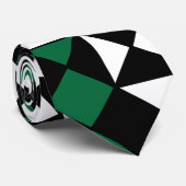 緑の白黒幾何学的 ネクタイ (ロール)