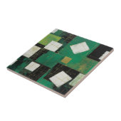 緑の白黒最高傑作（正方形） タイル (側面)