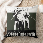 緑の白黒男の子爆笑 クッション (ブランケット)