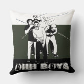 緑の白黒男の子爆笑 クッション (裏面)