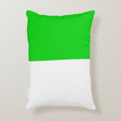 緑の白2色トーン半分割 アクセントクッション (正面(垂直))