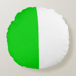 緑の白2色トーン半分割 ラウンドクッション