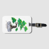 緑の盆栽の水彩ラゲッジタグ ラゲッジタグ (正面横)